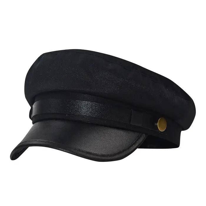 Casquettes de cyclisme unisexes en cuir PU