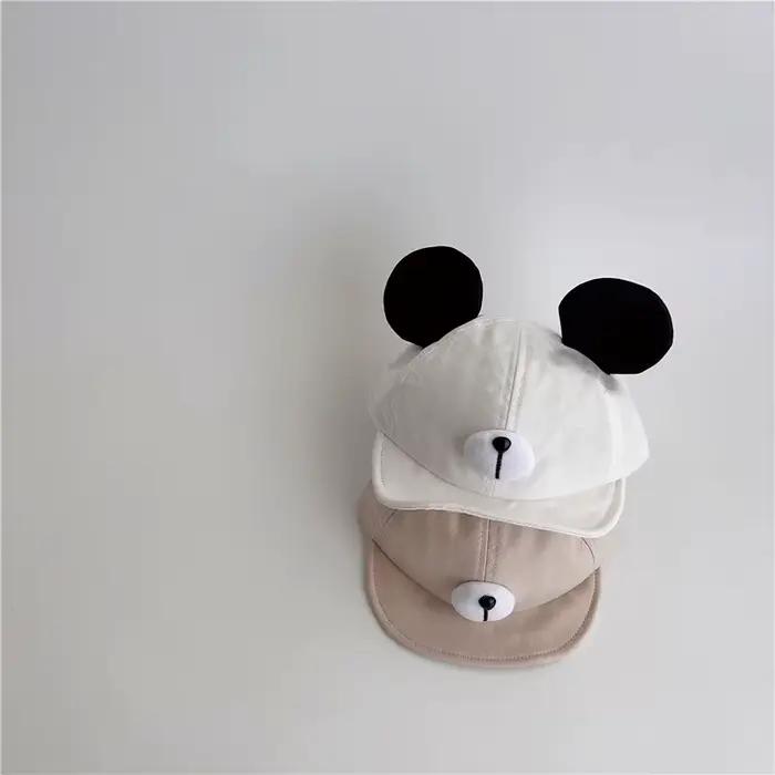 Mignon ours oreille bébé chapeau enfants garçon fille doux coton Peaked Bonnet casquettes
