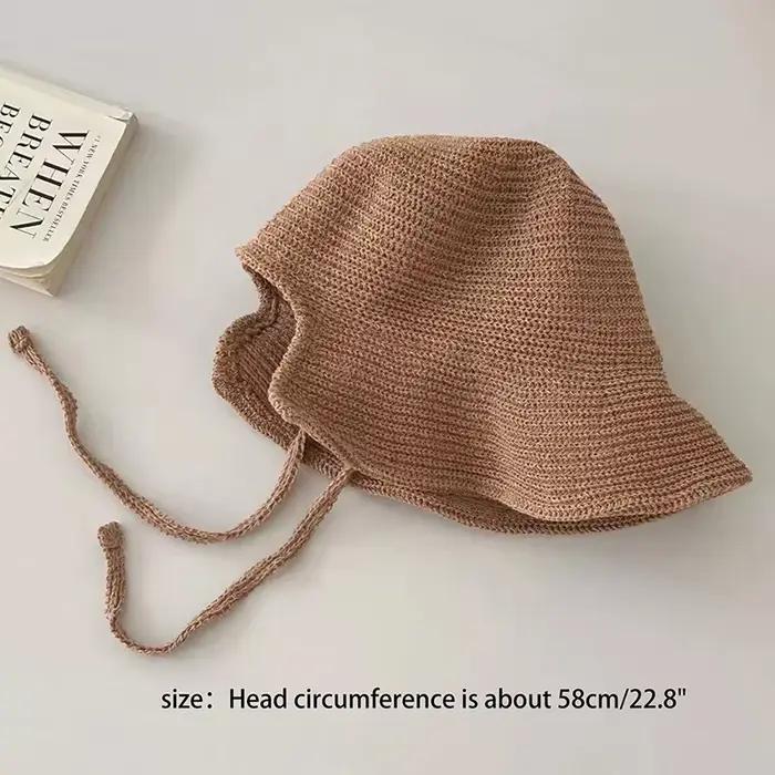 Bonnets de régence en paille de lin pour femmes