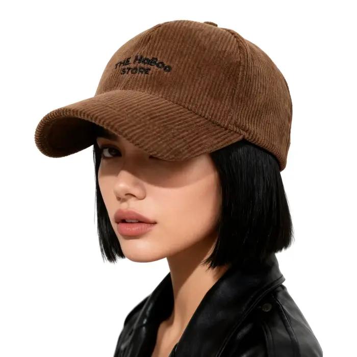 Nouvelle casquette de baseball en velours côtelé d'automne et d'hiver pour femmes