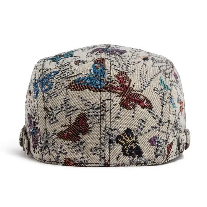 Femmes bérets papillon broderie Vintage casquette plate hommes printemps automne casquettes de gavroche mode femme élégante dames visière chapeau filles