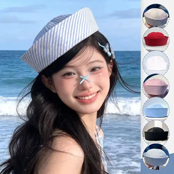 Chapeau marin rayé Y2K tendance