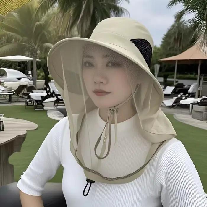 Nouveau chapeau anti-moustiques unisexe avec protection du cou