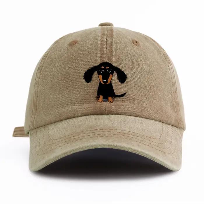 Casquette de Baseball Délavée Imprimée Teckel Multifonctionnelle Pour Adultes Style Rétro Minimaliste Occasions Spéciales