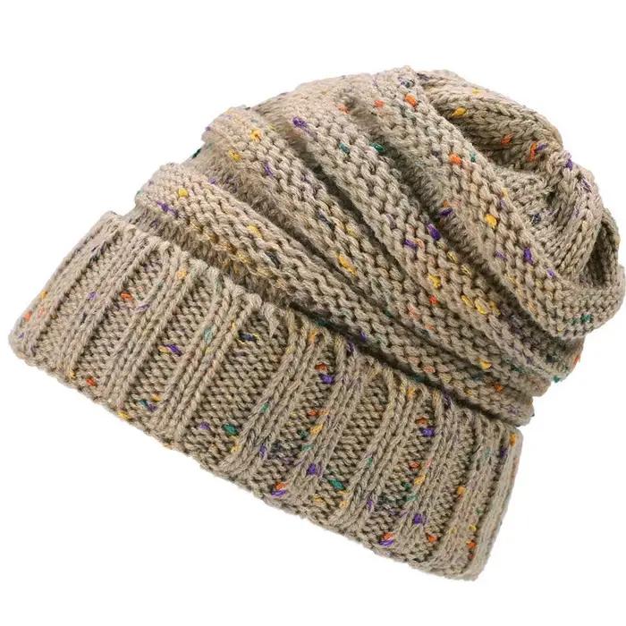 Femmes automne hiver tricoté casquettes mignon chaud vêtements d'extérieur chapeaux bleu noir