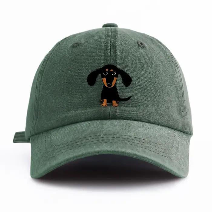 Casquette de Baseball Délavée Imprimée Teckel Multifonctionnelle Pour Adultes Style Rétro Minimaliste Occasions Spéciales