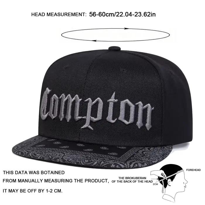 Casquettes de baseball unisexes avec broderie de lettres COMPTON