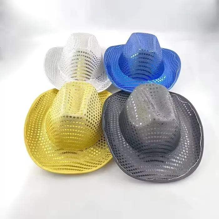 Chapeau de cow-girl de cowboy lumineux avec casquette lumineuse LED