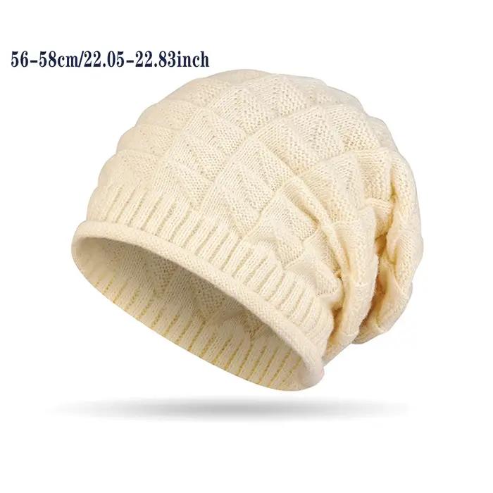 Bonnet Epais Et Ample Pour Femme Avec Chauffe-Oreilles Elastiques Leger Et Mode Pour L'Automne Occasions Speciales Douceur Polyester Sport Tricoté