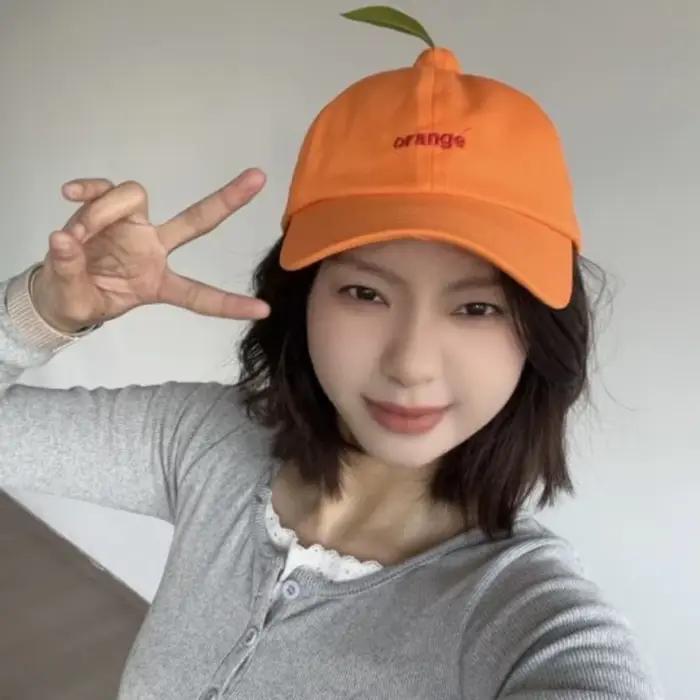 Casquette de baseball décontractée en coton orange