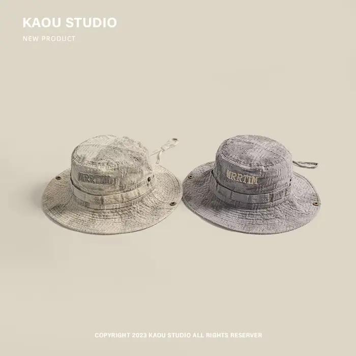 Casquette de seau en coton pour homme et femme, protection solaire, style rétro, idéale pour le printemps et l'été, randonnée, camping et balades en plein air