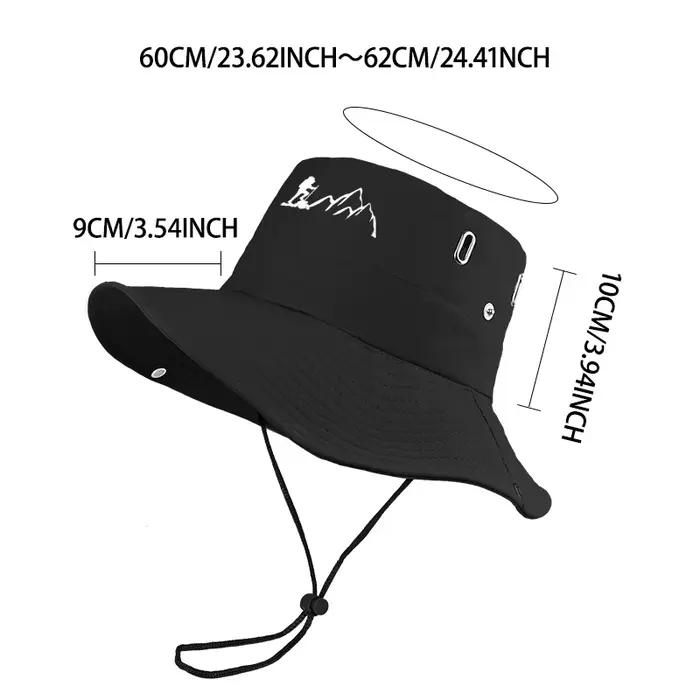 Chapeau de pêcheur Hiker and Mountain Polyester Large Bord Randonnée Camping Occasions Extérieures