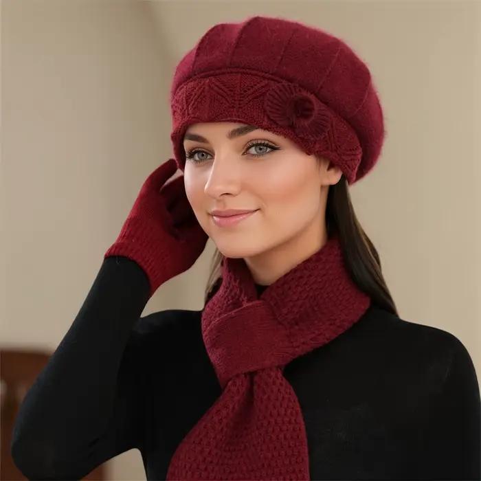 1 pièce de chapeau chaud d'hiver en fausse fourrure pour femme avec imprimé pour résister au froid et protéger la tête