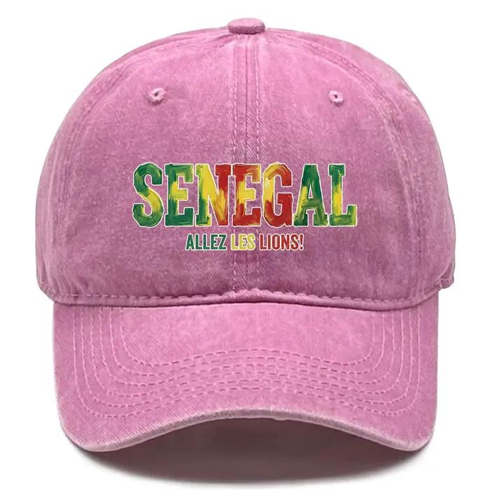 Casquette de baseball réglable légère et unisexe avec drapeau du Sénégal imprimé