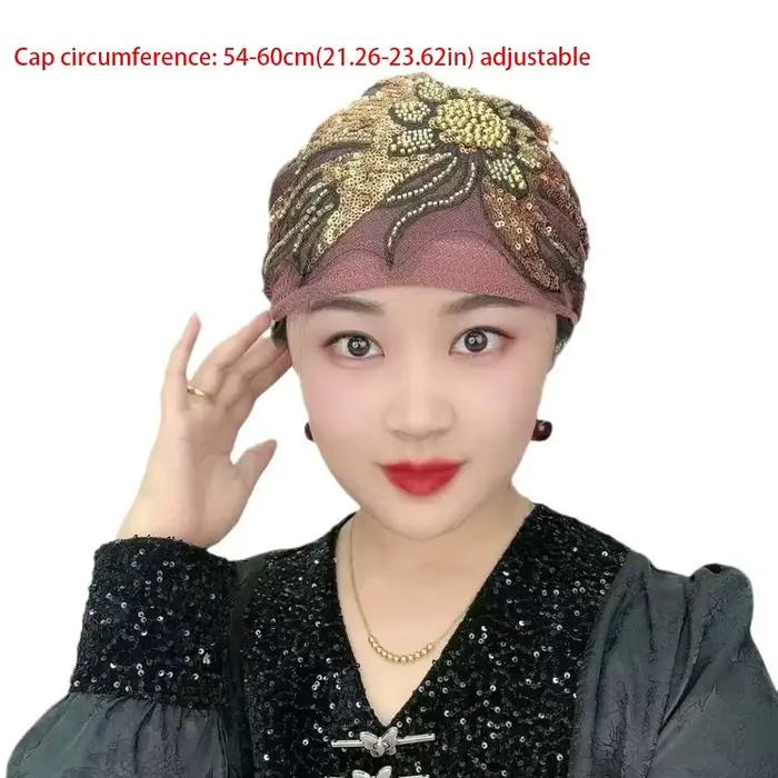 Nouveau bonnet brodé de fleurs