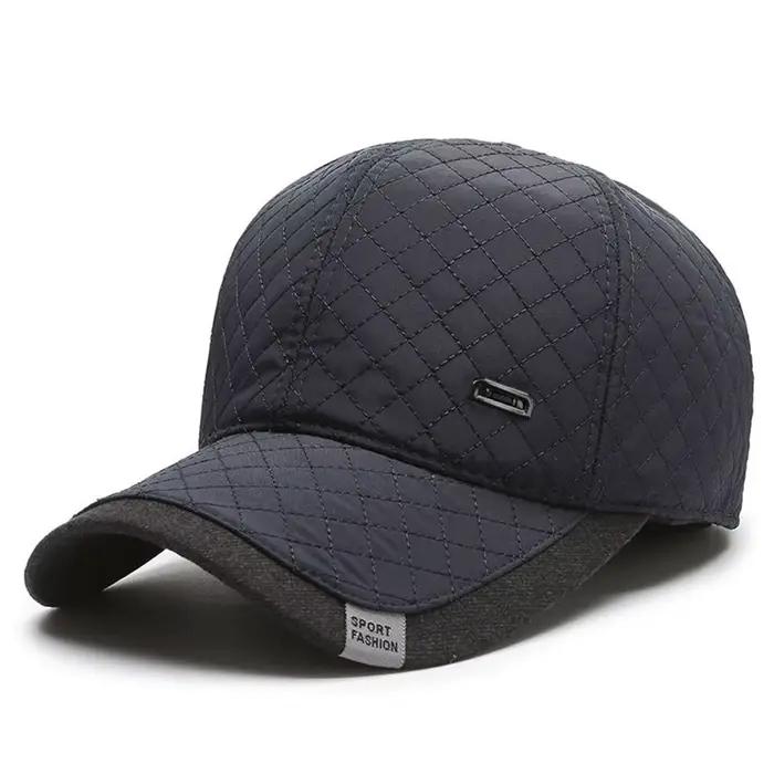 Chapeau brodé matelassé uni pour hommes, casquette de baseball hiver, décontracté, polyester, confortable, résistant aux intempéries
