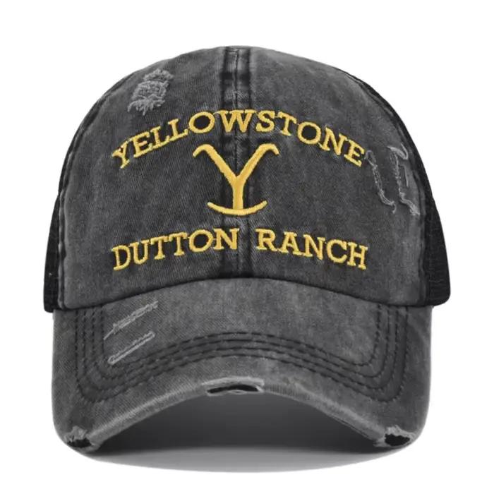 Été Yellowstone Dutton Ranch chapeau croix queue de cheval casquette de Baseball en détresse en plein air broderie