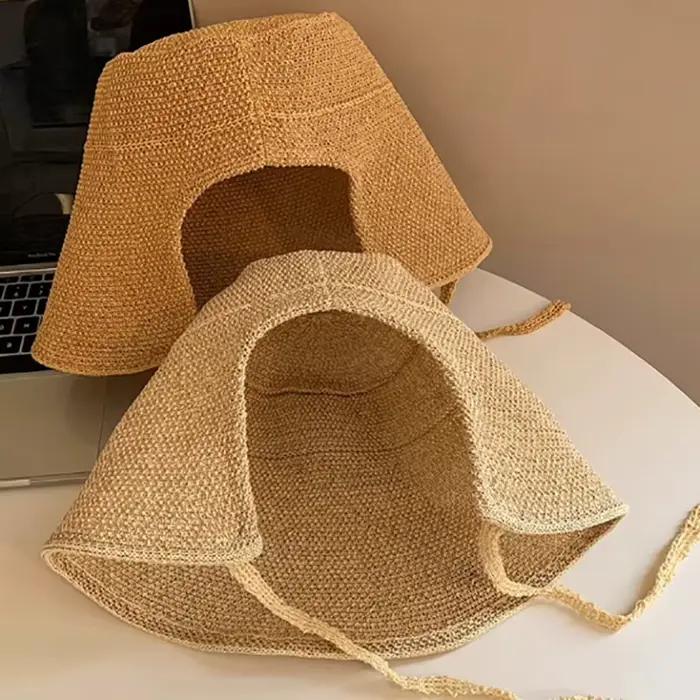 Bonnets de régence en paille de lin pour femmes