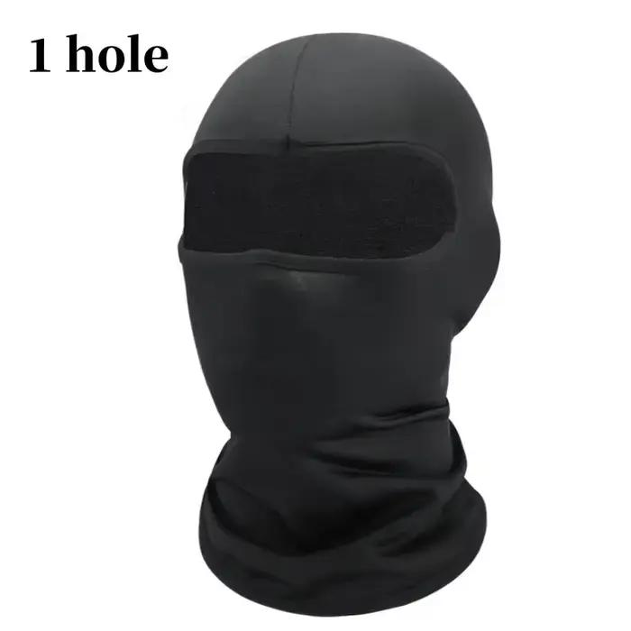 Noir visage complet sans trou couverture chapeau femmes hommes armée tactique Cs cagoule casquette soleil Protection Uv vélo moto multi-trous masque de Ski