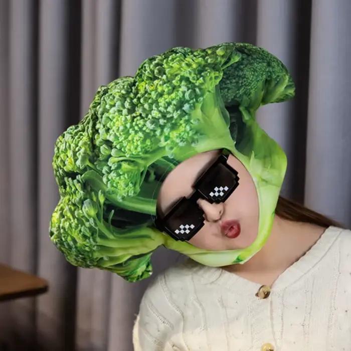 Chapeau brocoli en peluche pour enfants adultes