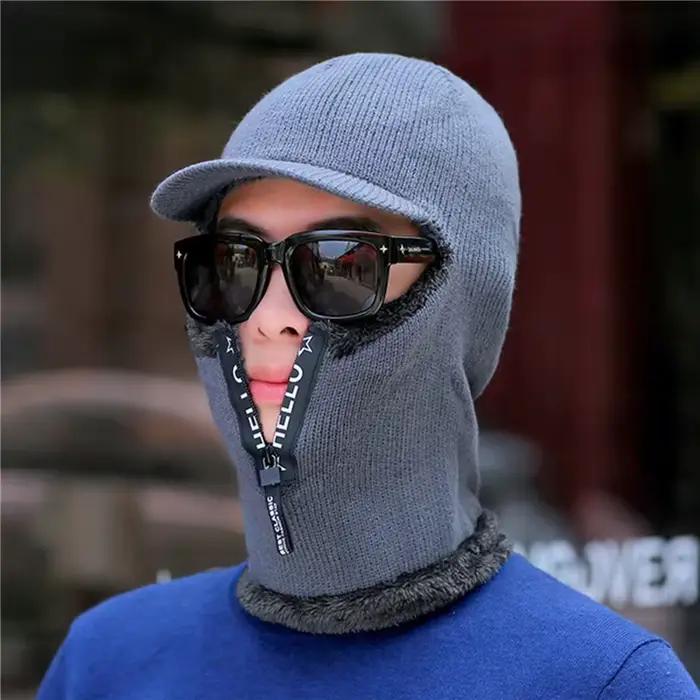 Nouveaux hommes hiver chaud laine chapeau en plein air oreille Protection chapeaux