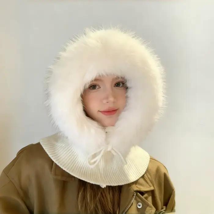Cagoule tricotée en Fiber de Polyester pour femme