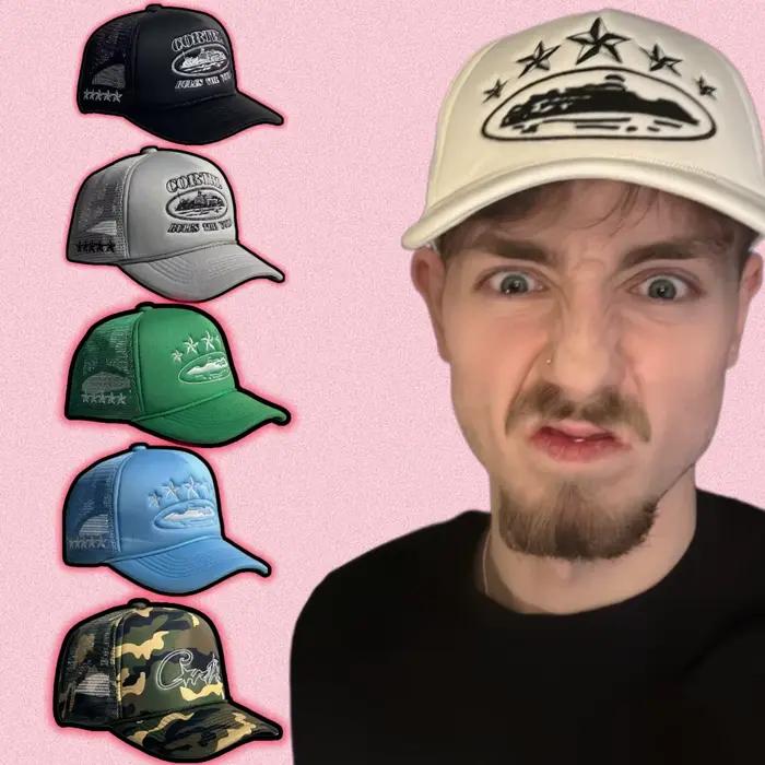 Casquette de baseball brodée style rétro américain Potdemiel ajustable en coton pour homme protection solaire printemps été sport