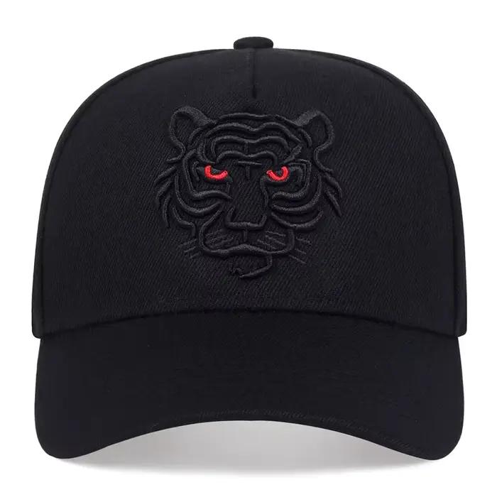 Casquettes de camionneur de loisirs unisexe Snapback chapeauxNew coton noir tigre broderie casquette de Baseball hommes femmes Hip Hop chapeau Summ