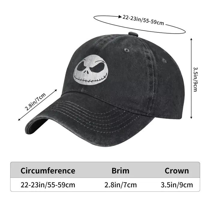 Le cauchemar avant noël Jack Skellington visage casquette de Baseball décontractée pour hommes chapeaux d'été mode