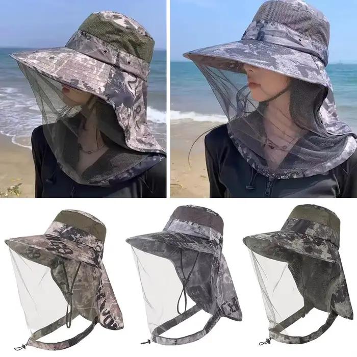 Chapeau anti-moustiques avec filet invisible