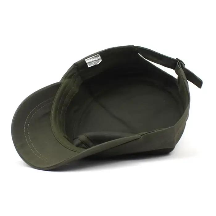 Casquette plate délavée en polyester protection solaire chapeau militaire pour hommes et femmes occasions décontractées été automne