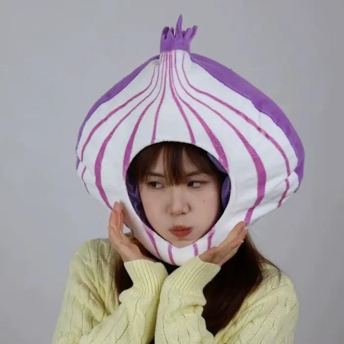 Chapeau créatif de fruits et légumes en bambou