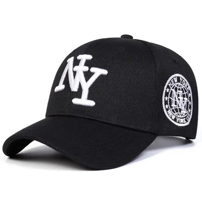 Casquettes de baseball unisexes avec broderie de lettres NY