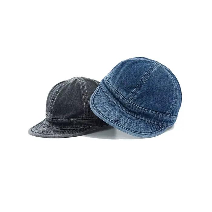 Casquette en denim à bord court protection solaire visière large style sportif pour hommes femmes extérieur décontracté sport printemps été automne