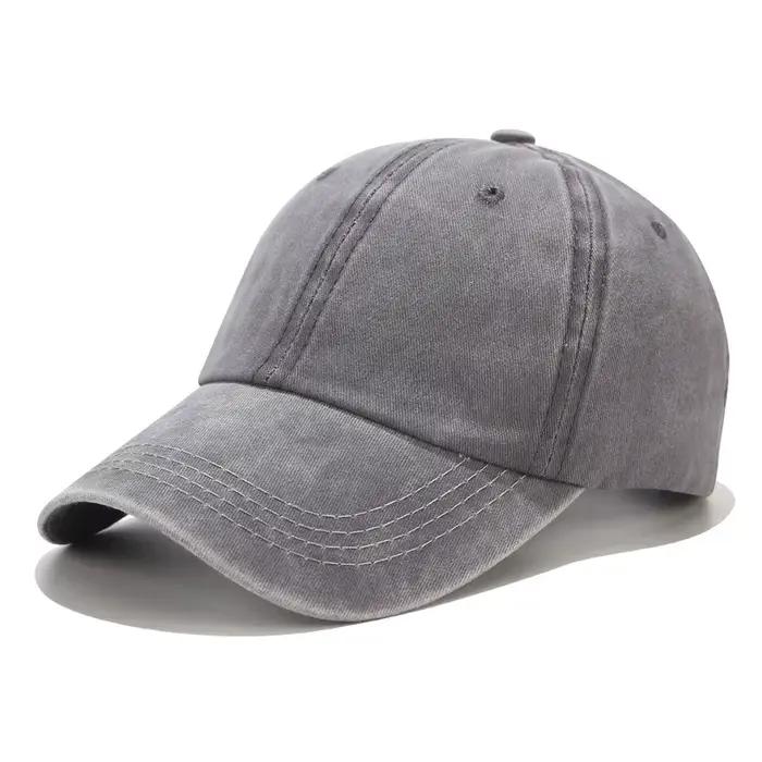Casquette de baseball unisexe lavée rétro à bord incurvé