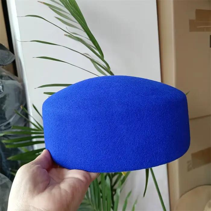 Chapeau Fedora plat gris 100 % laine pour femme