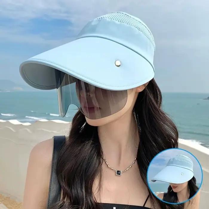 Chapeau de plage à visière rétractable pour femmes