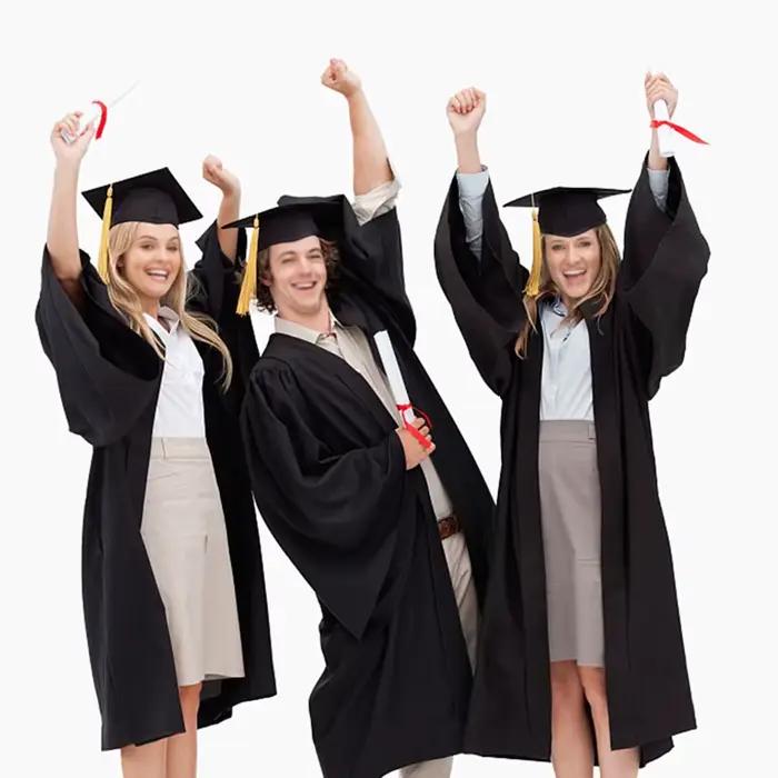 Casquette de Célébrité avec Glands pour Adultes Chapeau de Graduation Universitaire Fournitures de Fête de Félicitations Noir Occasions Spéciales