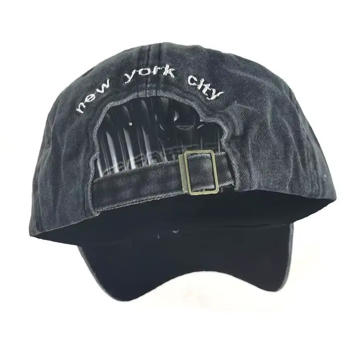 Vente chaude Chapeau Nouveau Printemps Et Automne Lavé Tissu Casquette De Baseball Brodé Lettres New York