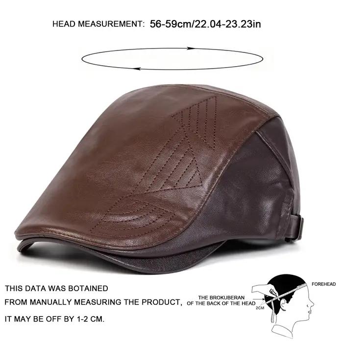 Casquettes de gavroche rétro en cuir PU pour hommes