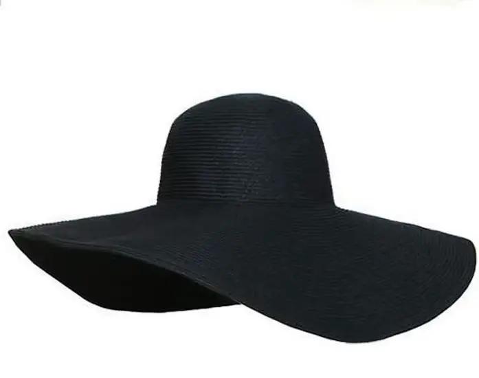 LNPBD chaud 2017 femmes chapeau blanc été noir surdimensionné bonnet de soleil casquette de plage