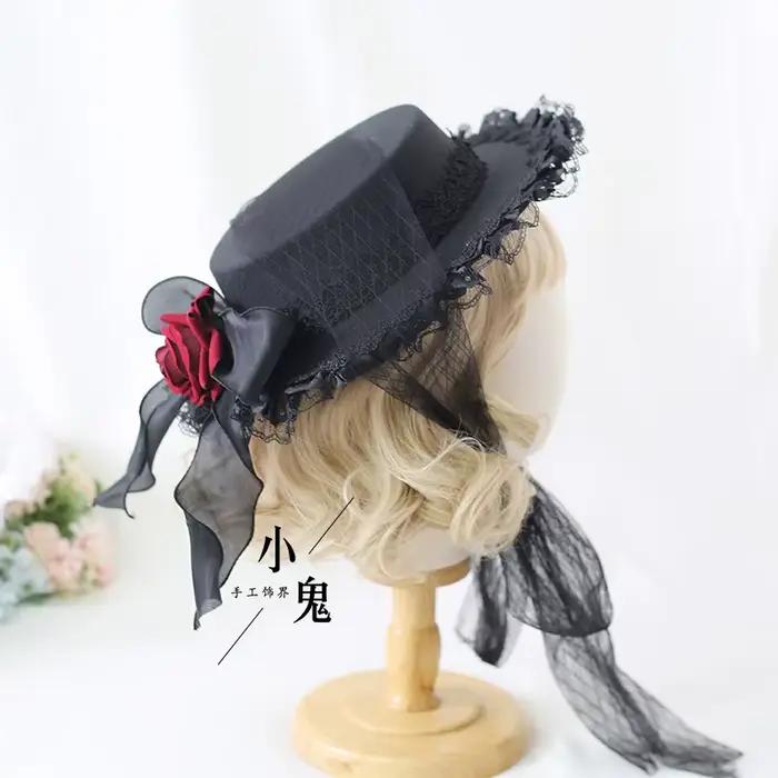 Chapeau plat Lolita élégant en rayonne pour femmes, idéal pour voyager et se démarquer à chaque saison