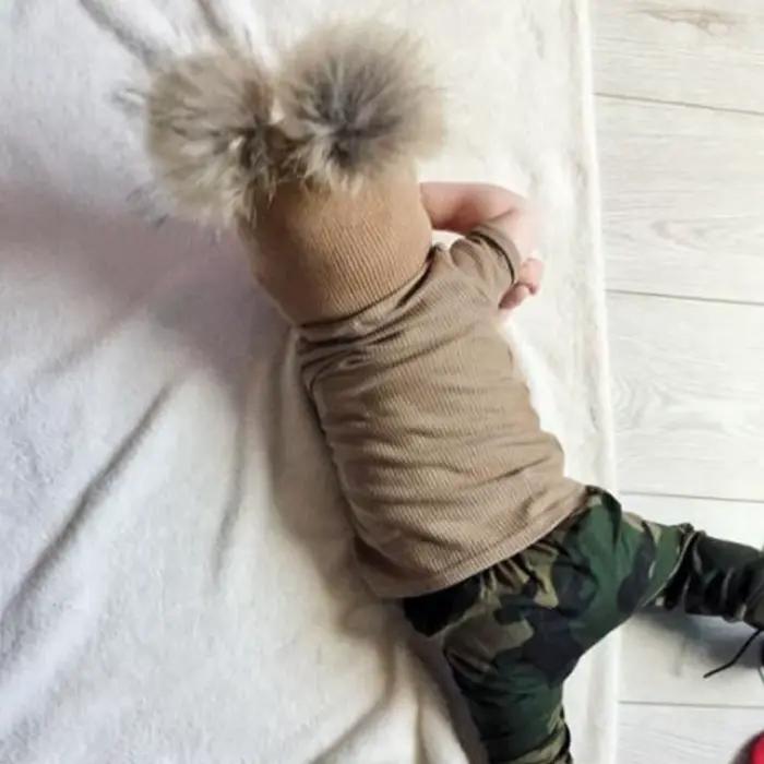 Bonnet en laine douce et réglable pour bébé fille et garçon, avec pompon mignon pour toutes les saisons et occasions spéciales