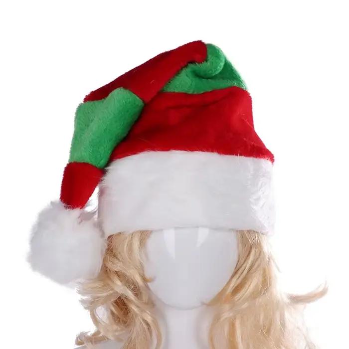 Chapeau de Noel en Velours Vert Rouge Compatible Avec Tout Accessoires Inclus Pour Enfants Occasions Festives Automne Hiver