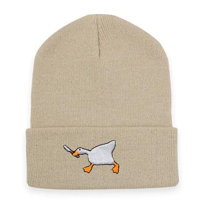 Chapeau tricoté brodé Big Goose pour la chaleur d'hiver et d'hiver