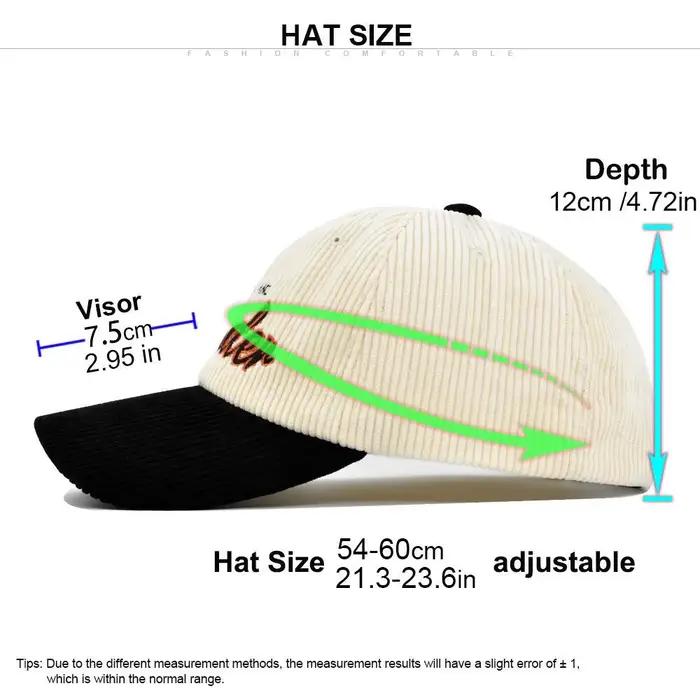 Casquette de baseball en velours côtelé brodé