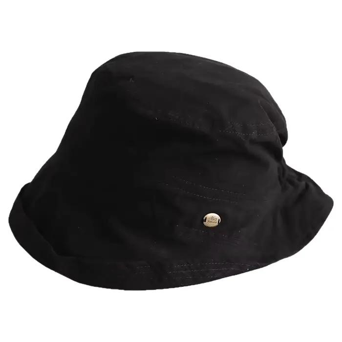 Chapeau de pêcheur à la mode de style coréen pour femmes, chapeau de protection solaire à large bord pour le printemps et l'été, casquette en coton rétro de style Hong Kong