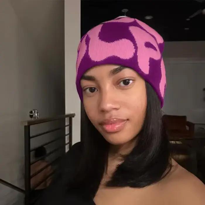 Mea Culpas bonnets chapeaux pour femmes hommes automne hiver mode imprimé laine acrylique tricoté casquettes Bonnet Kpop élastique Skullies chapeau
