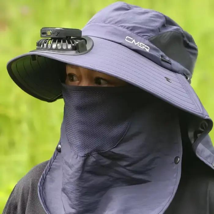 Chapeau de ventilateur à énergie solaire pour hommes, casquette d'escalade en plein air, protection solaire d'été, chapeau de pêche pour adultes avec ventilateur, casquette de baseball respirante polyvalente