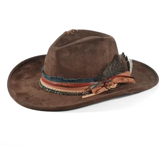 Chapeau Fedora fait à la main en daim pour hommes et femmes